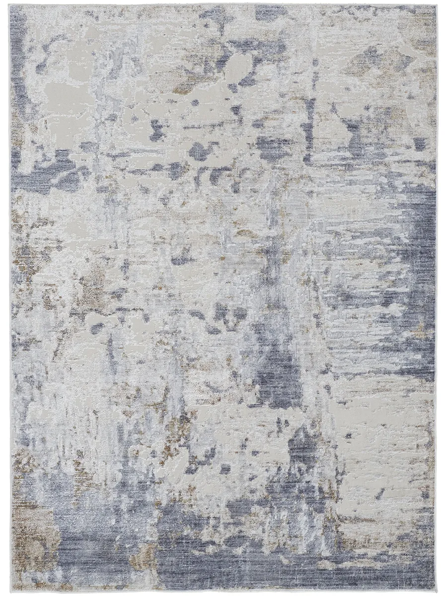 Laina 39GHF Ivory/Gray/Blue 3' x 12' Rug