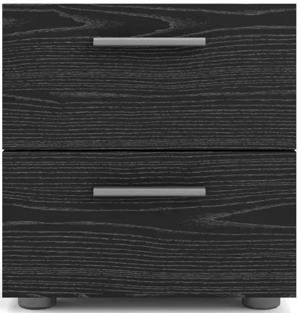 Tvilum Austin 2 Drawer Nightstand, Black Woodgrain