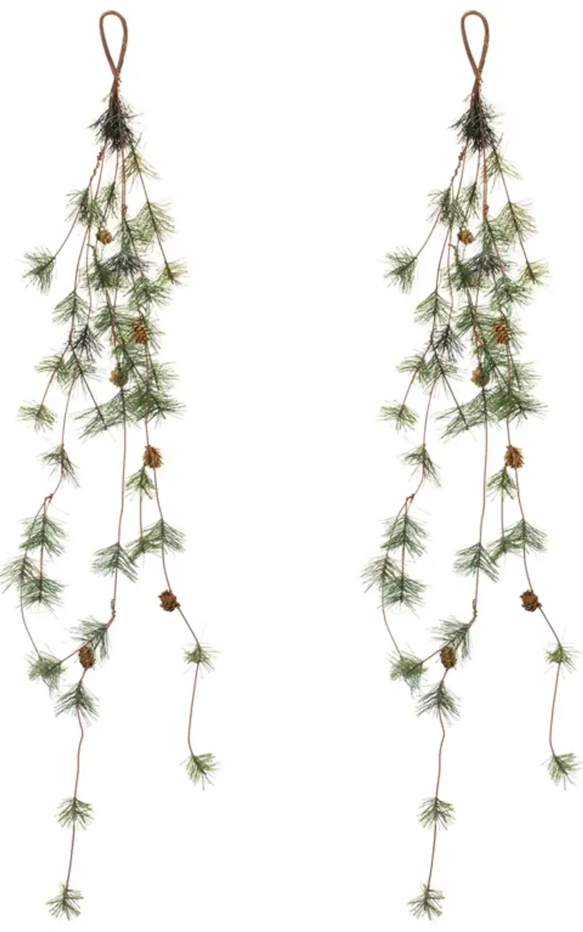 Pine Cone Twig Garland Set of 2 for Rustic Holiday and Seasonal Decor