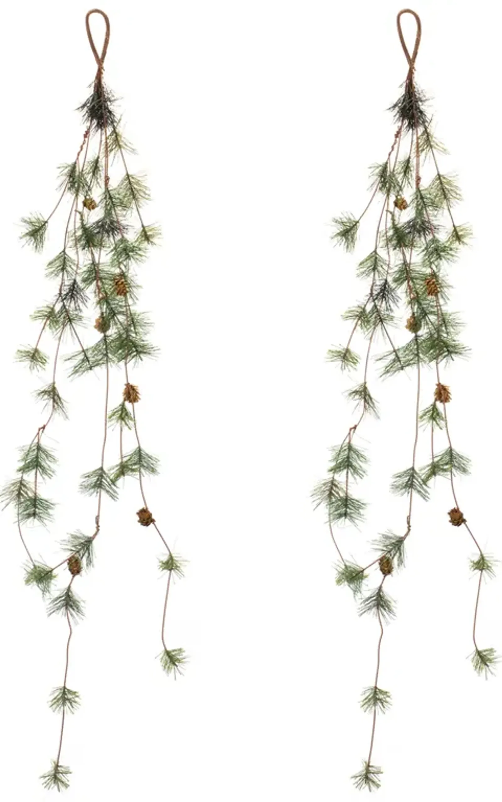 Pine Cone Twig Garland Set of 2 for Rustic Holiday and Seasonal Decor