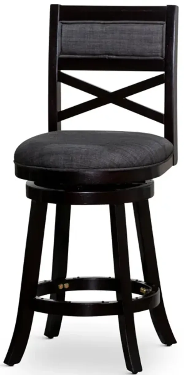 Streamdale 24 Counter Height X-Back Swivel Stool, Fabric Seat