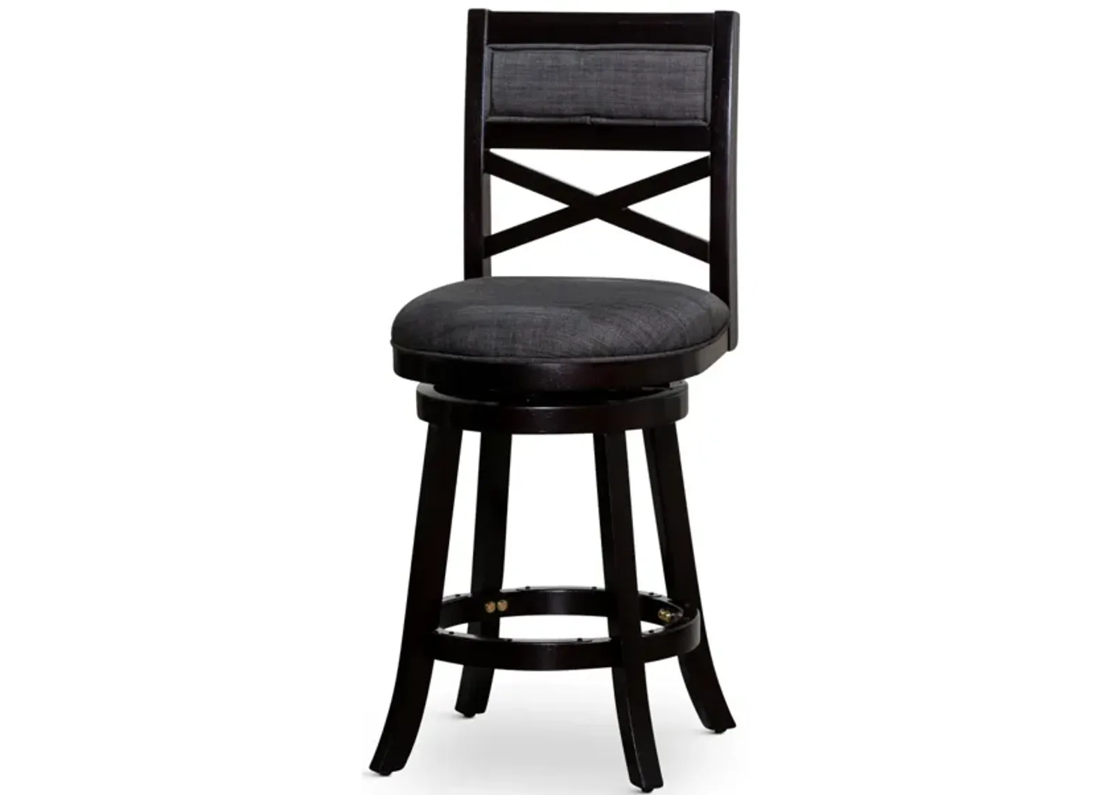 24 Counter Height X-Back Swivel Stool, Fabric Seat