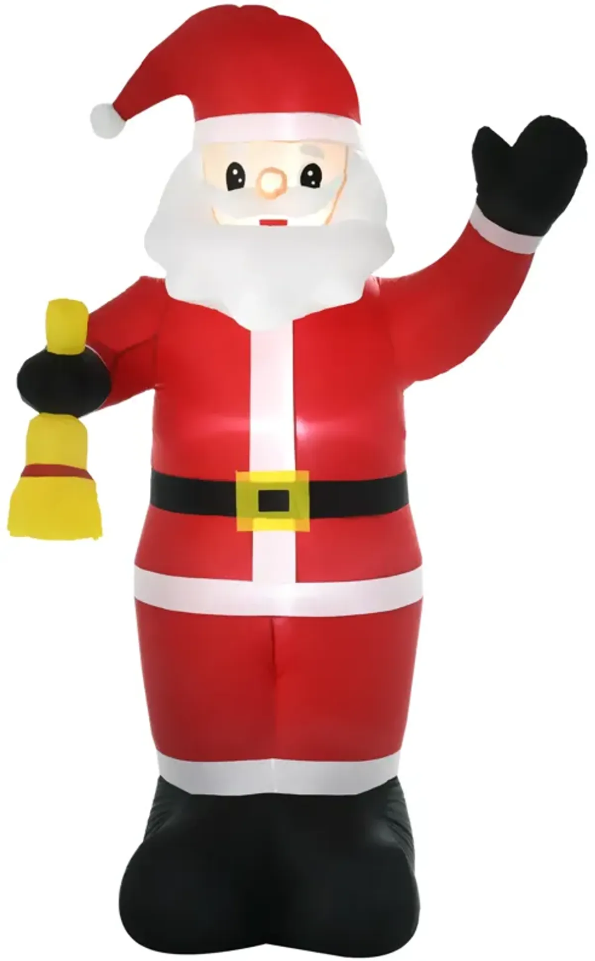 8FT Outdoor Lighted Inflated Xmas Holiday Yard Decoration, Santa Claus with Bell