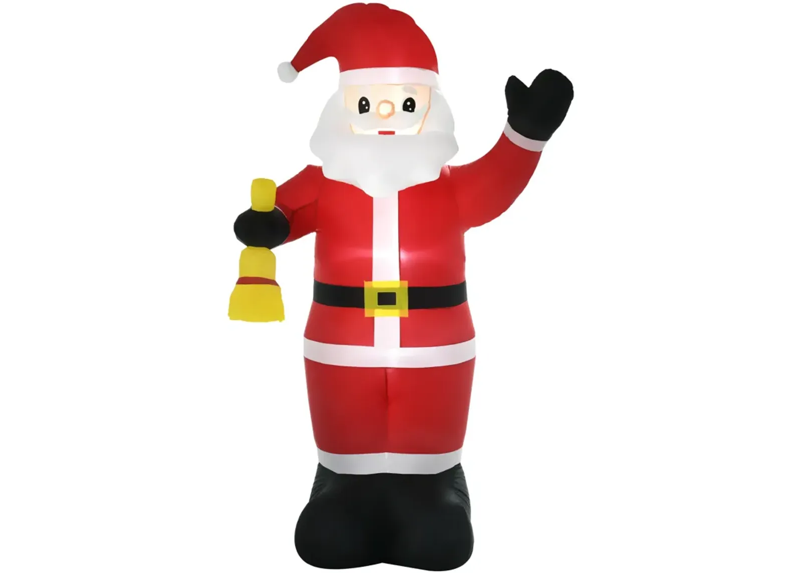 8FT Outdoor Lighted Inflated Xmas Holiday Yard Decoration, Santa Claus with Bell