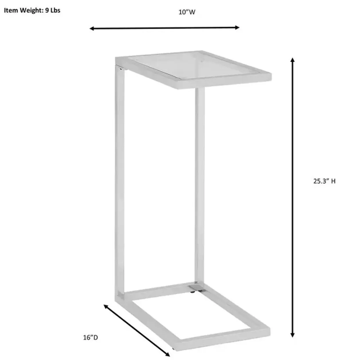 Carolina Living Chloe C-Form Accent Table - USB Ports - Natural Driftwood Top - Aged Iron Base