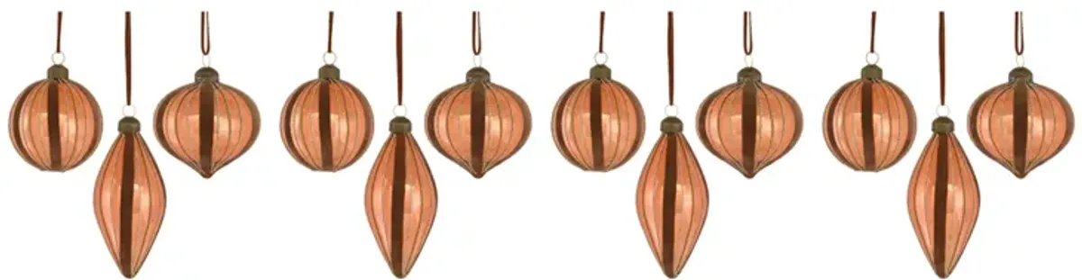 Ornament (Set of 12) 3.75"H, 4"H, 5.5"H Glass