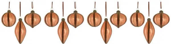 Ornament (Set of 12) 3.75"H, 4"H, 5.5"H Glass