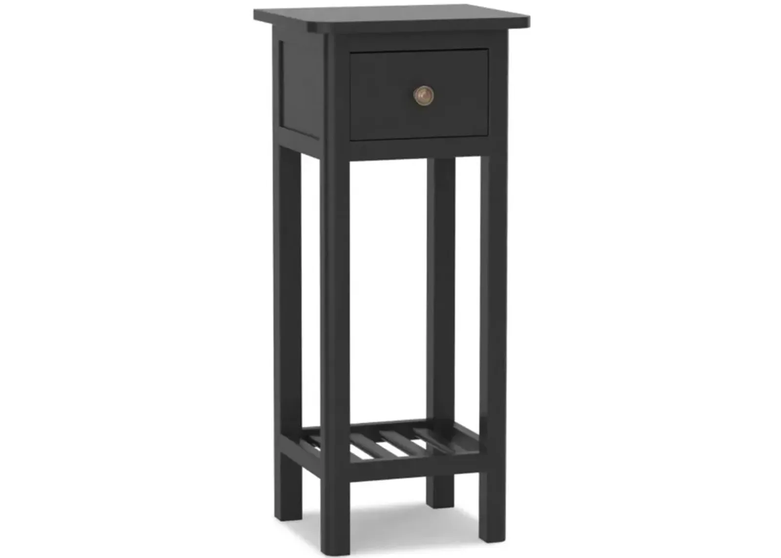 Hivvago 2 Tier Slim Nightstand Bedside Table with Drawer Shelf