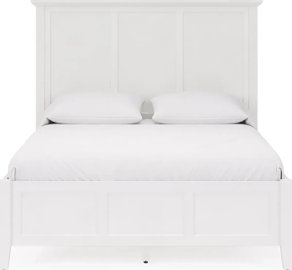Grace Queen-size Three Panel Bed in Snowfall White
