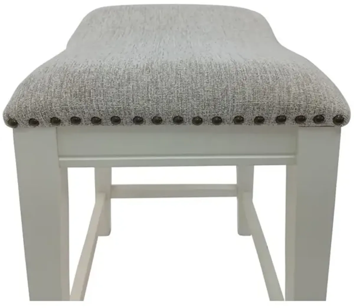 Carolina Living 25 Saddle Counter Stool - Set of 2 - Missouri White - Fawn Chenille Upholstery