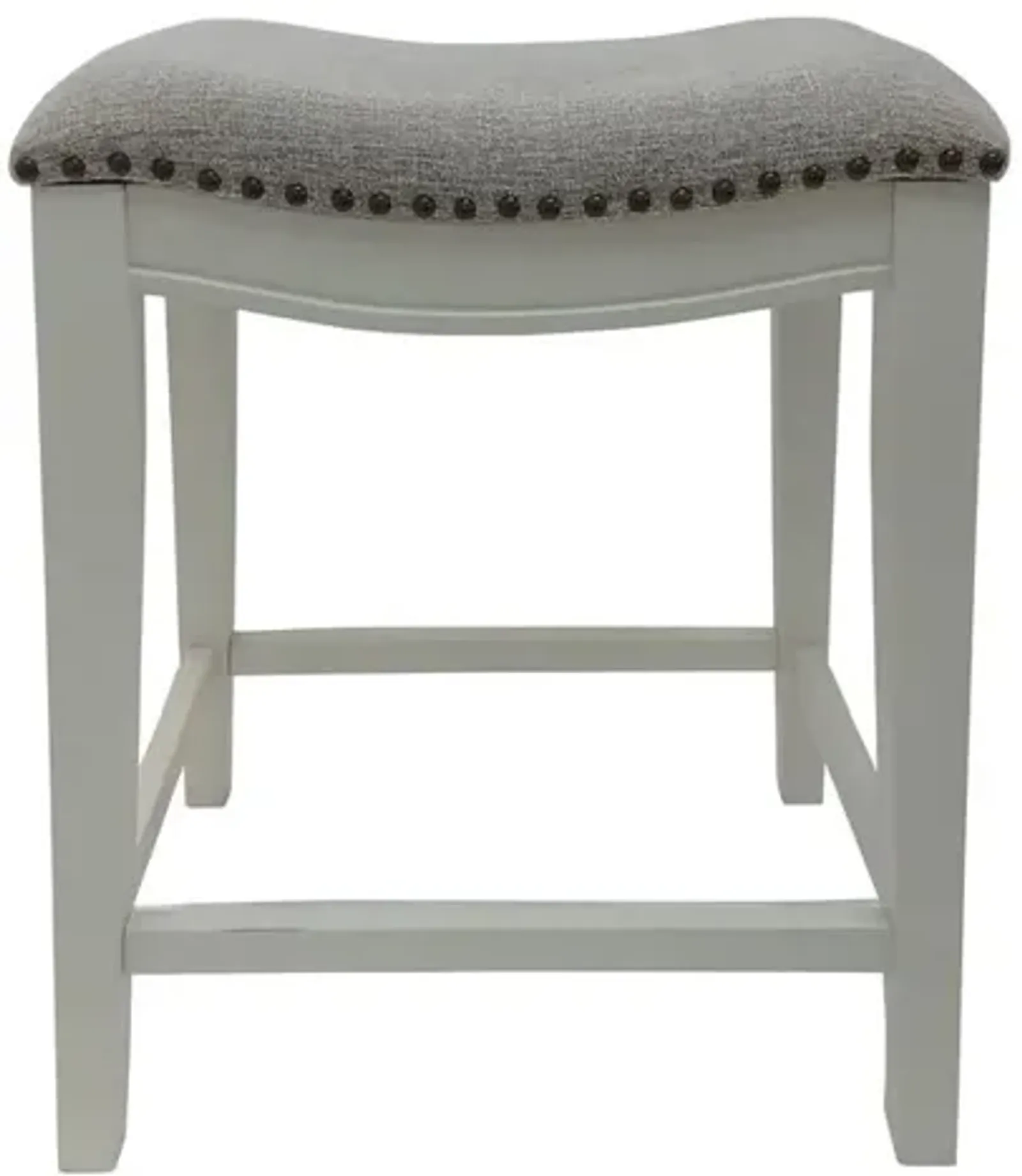 Carolina Living 25 Saddle Counter Stool - Set of 2 - Missouri White - Fawn Chenille Upholstery