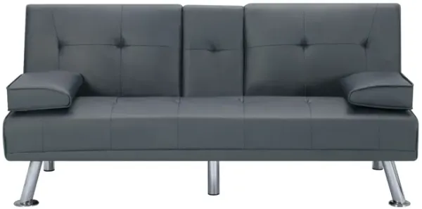 66.1 in. Faux Leather Twin Size Sofa Bed