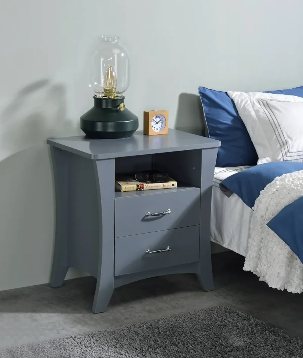 ACME Colt Nightstand, Gray Finish