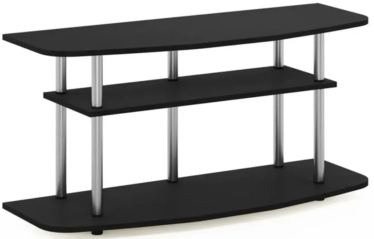 Furinno Frans Turn-N-Tube 3-Tier TV Stand for TV up to 46, Black Oak