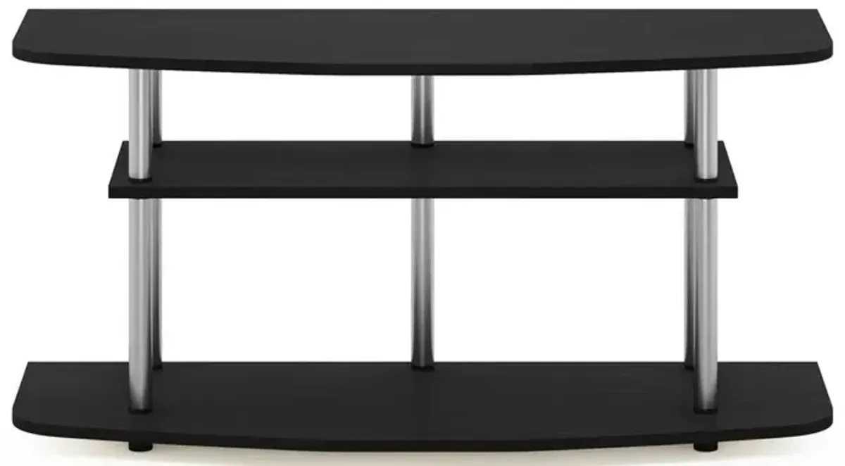 Furinno Frans Turn-N-Tube 3-Tier TV Stand for TV up to 46, Black Oak