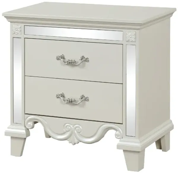 Milan Mirror Framed Nightstand Made With Wood In White