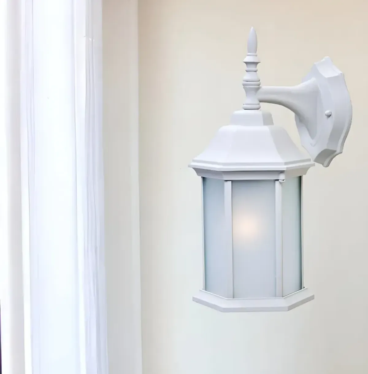 Hivvago White Frosted Glass Swing Arm Wall Light