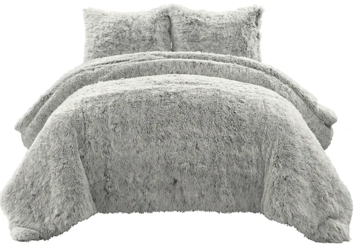 Emma Cozy Ultra Soft Two Tone Faux Fur Comforter 3-Pc Set