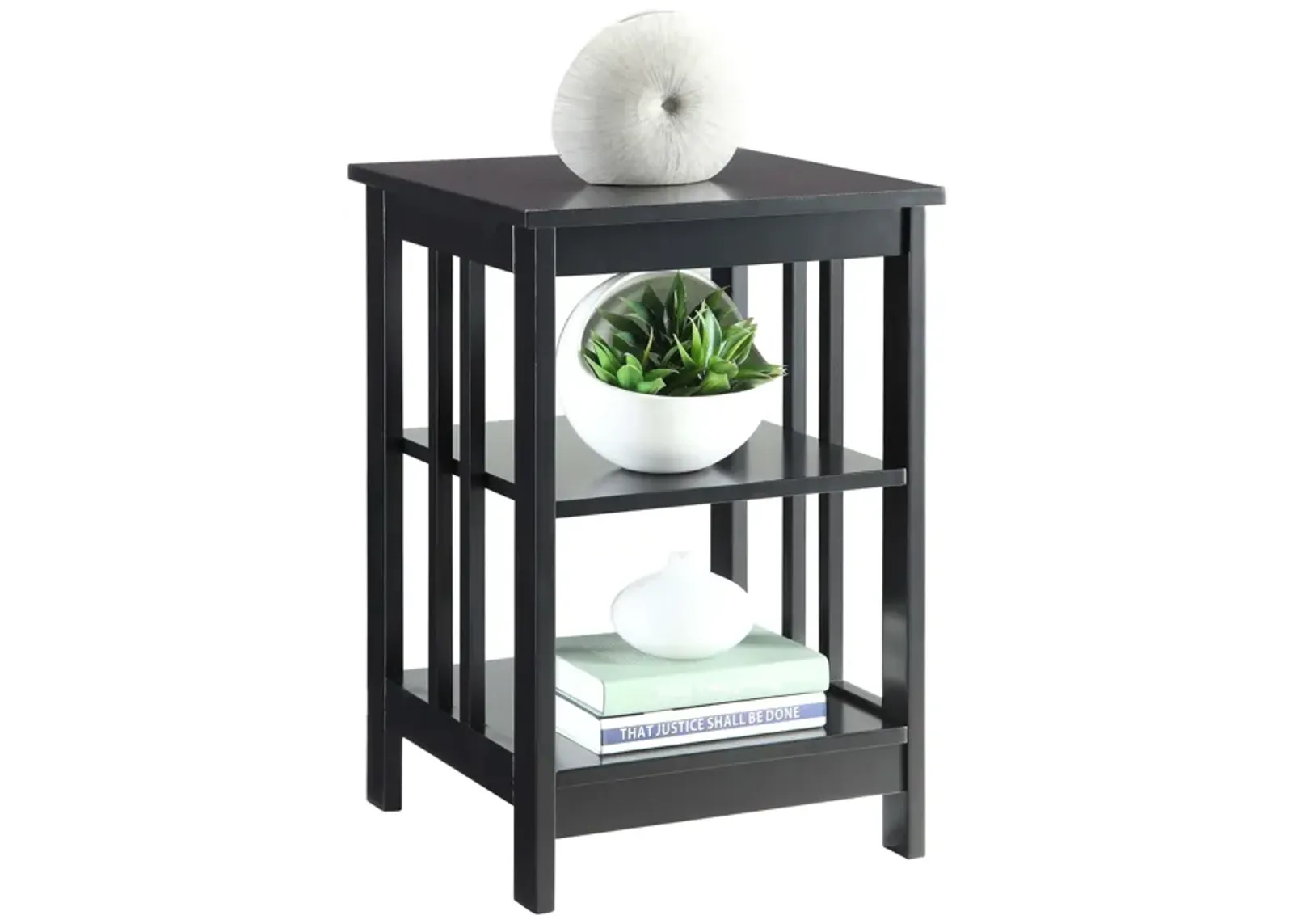 Mission End Table with Shelves