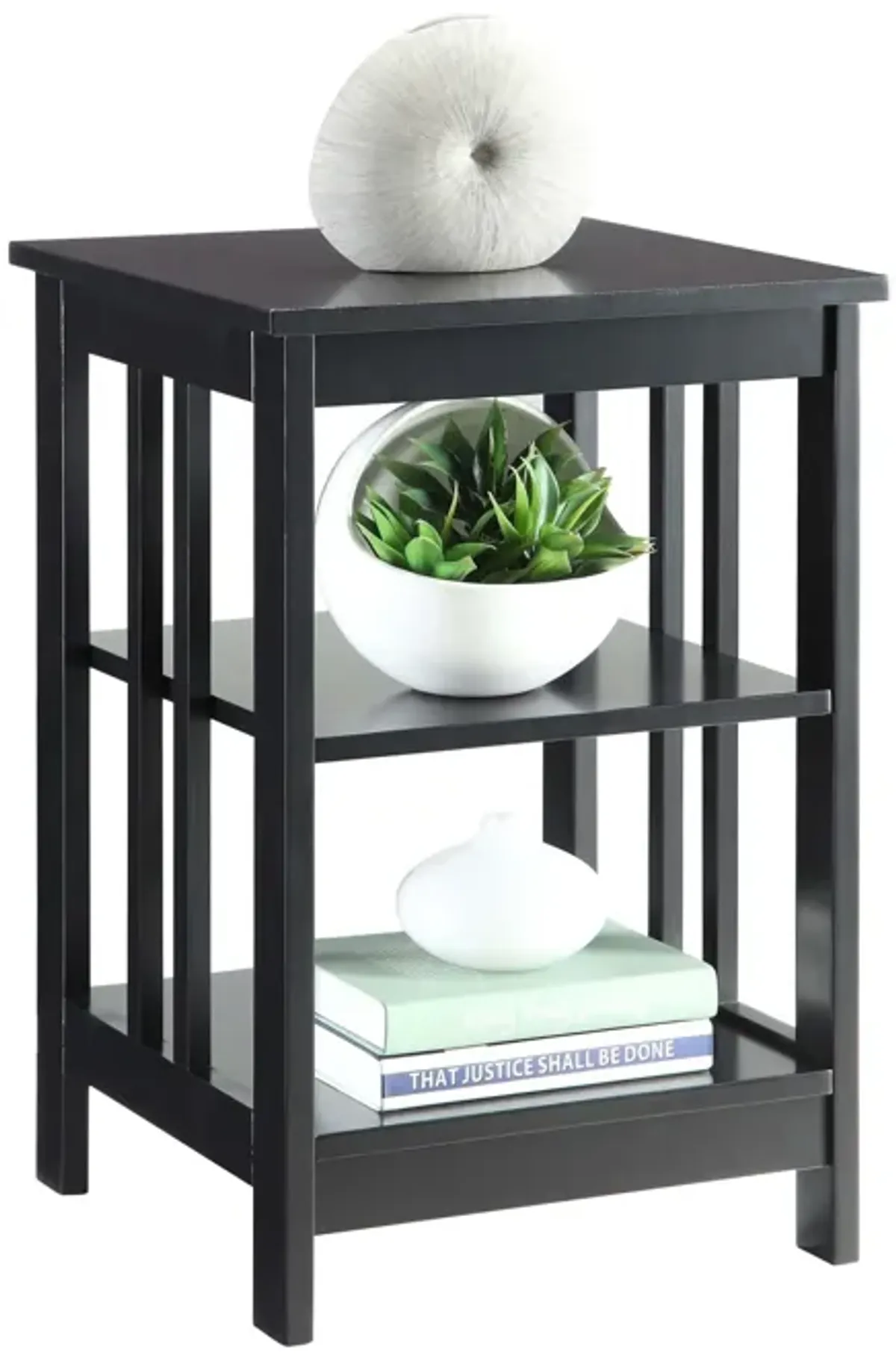 Mission End Table with Shelves