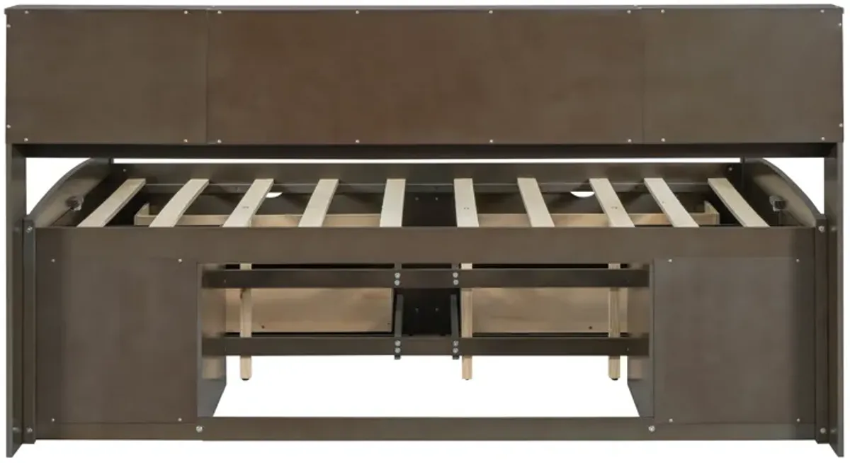 Merax Wood Daybed with Storage Cabinets