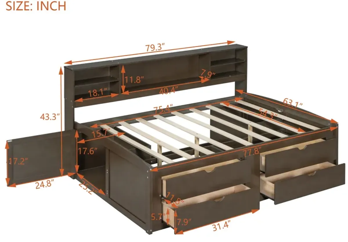 Merax Wood Daybed with Storage Cabinets