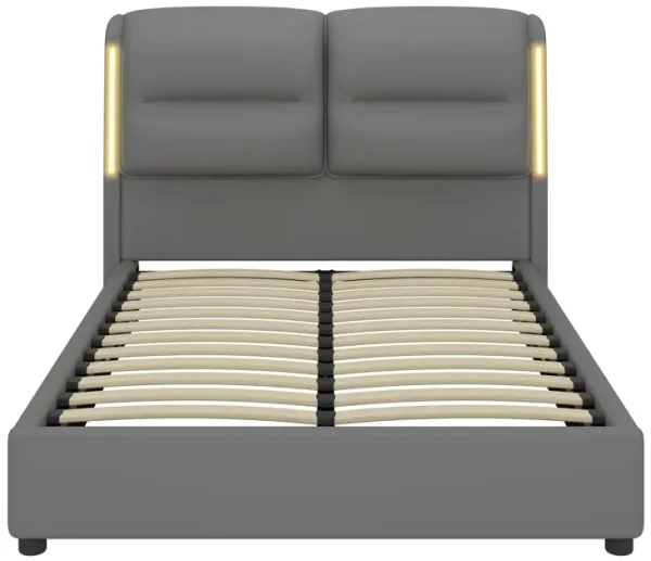 Merax Hydraulic Platform Bed with Lift Up Storage