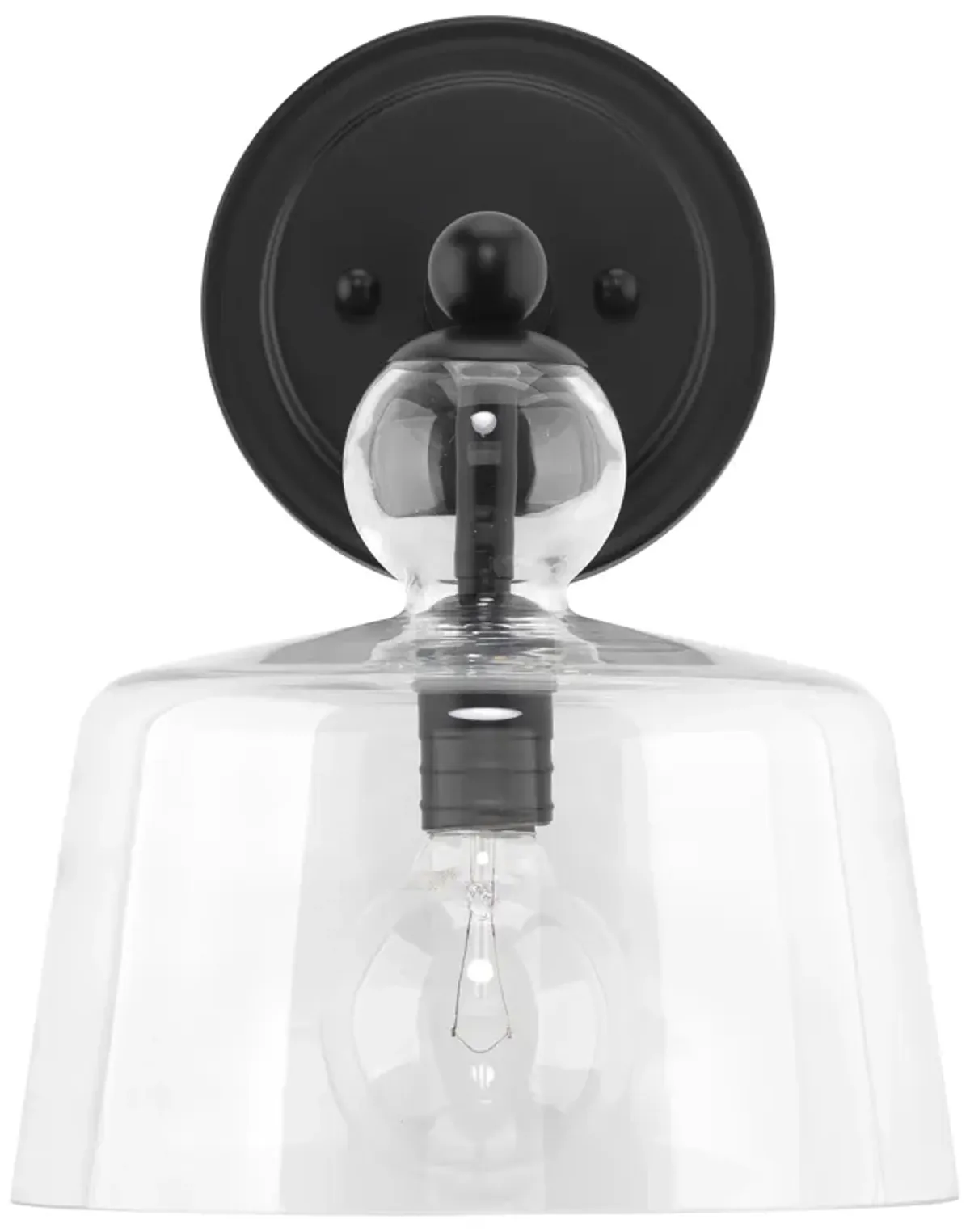 Hudson Glass Wall Sconce, Black