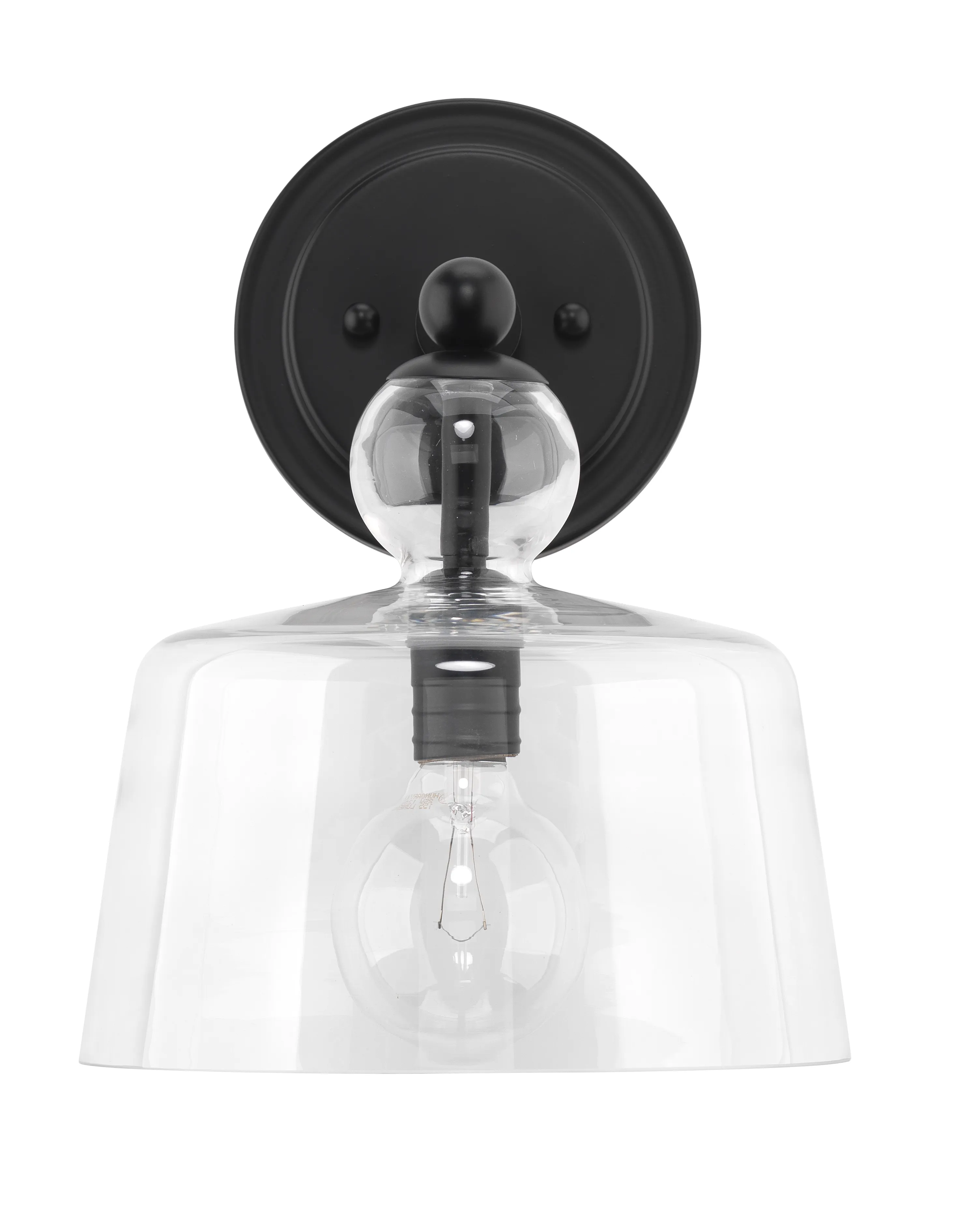 Hudson Glass Wall Sconce, Black