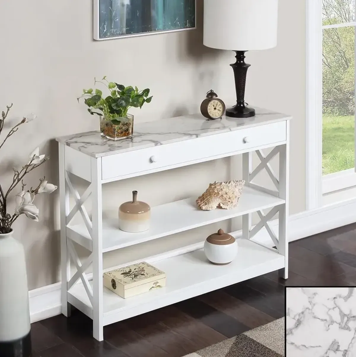 Convience Concept, Inc. Oxford 1 Drawer Console Table with Shelves