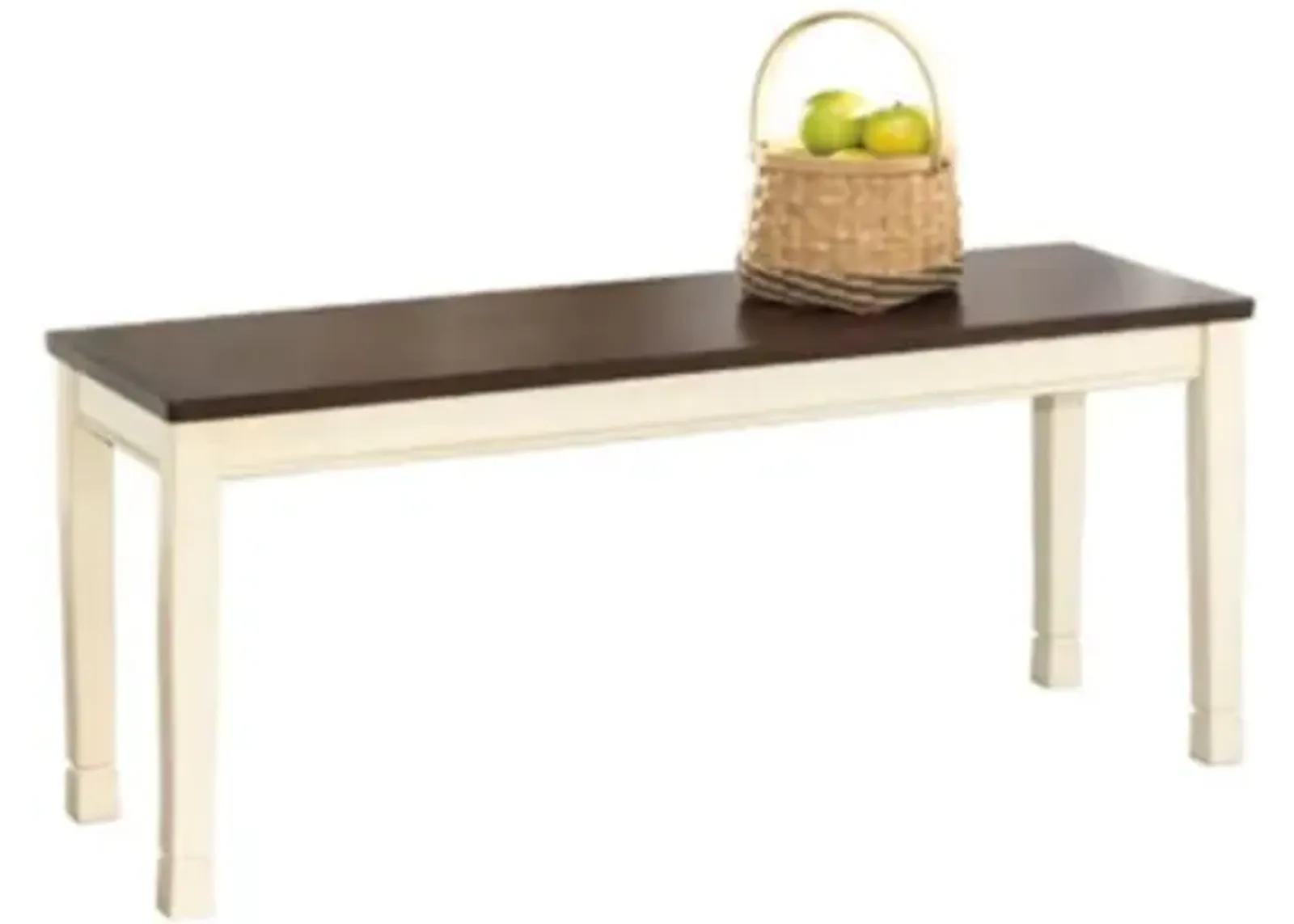 Hivvago Kitchen Seating Wooden Bench in White and Brown Finish