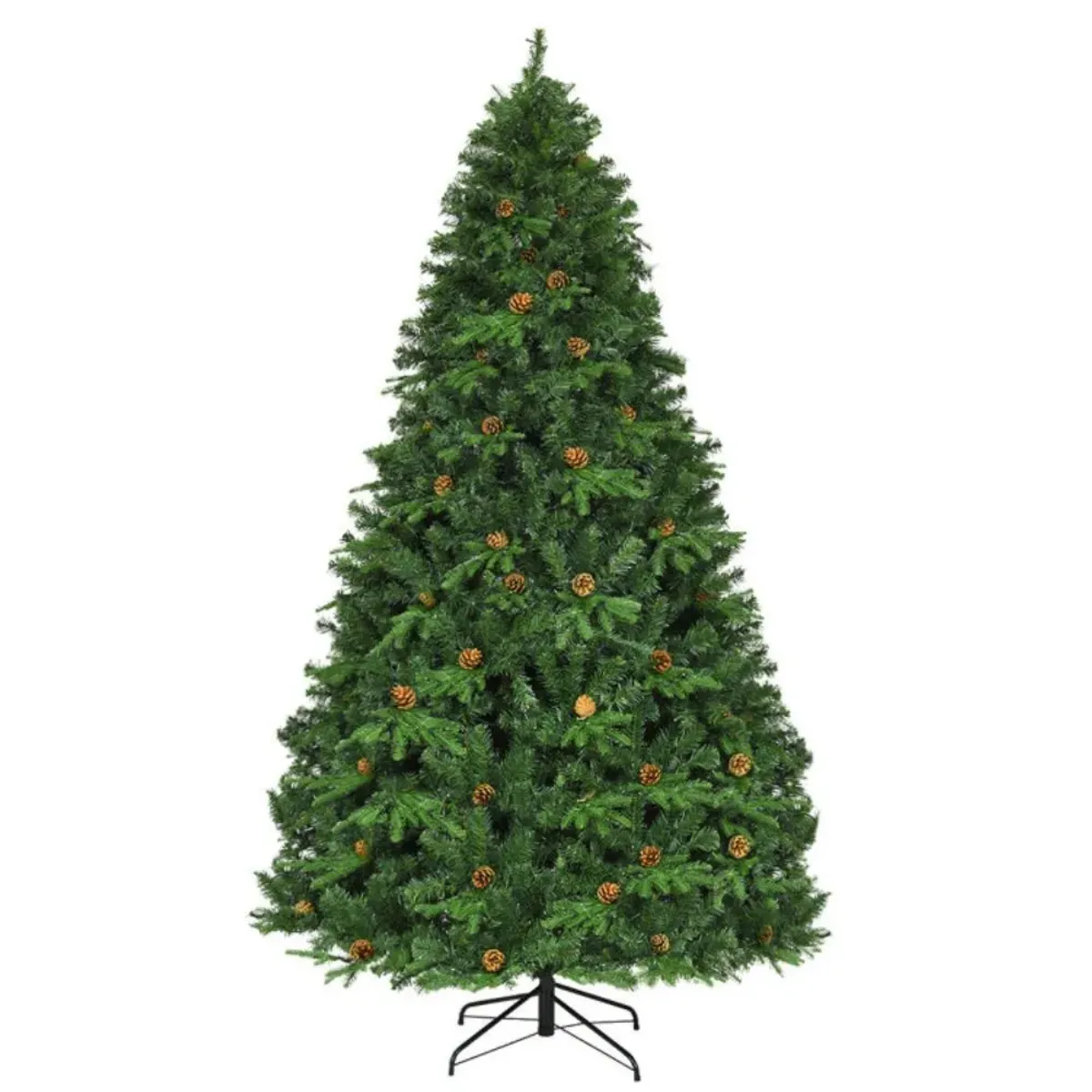 Hivvago 7/7.5/8 Feet Artificial Christmas Tree with LED Lights and Pine Cones