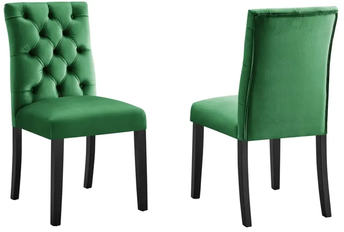 Duchess Performance Velvet Dining Chairs - Set of 2-Benzara