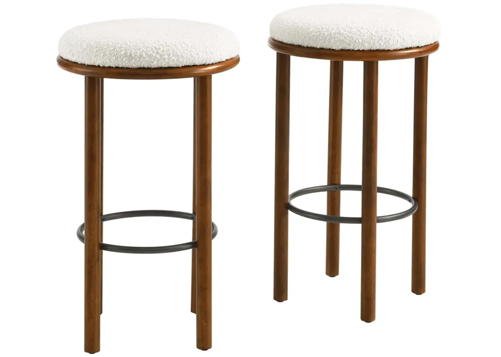 Fable Boucle Fabric Bar Stools - Set of 2