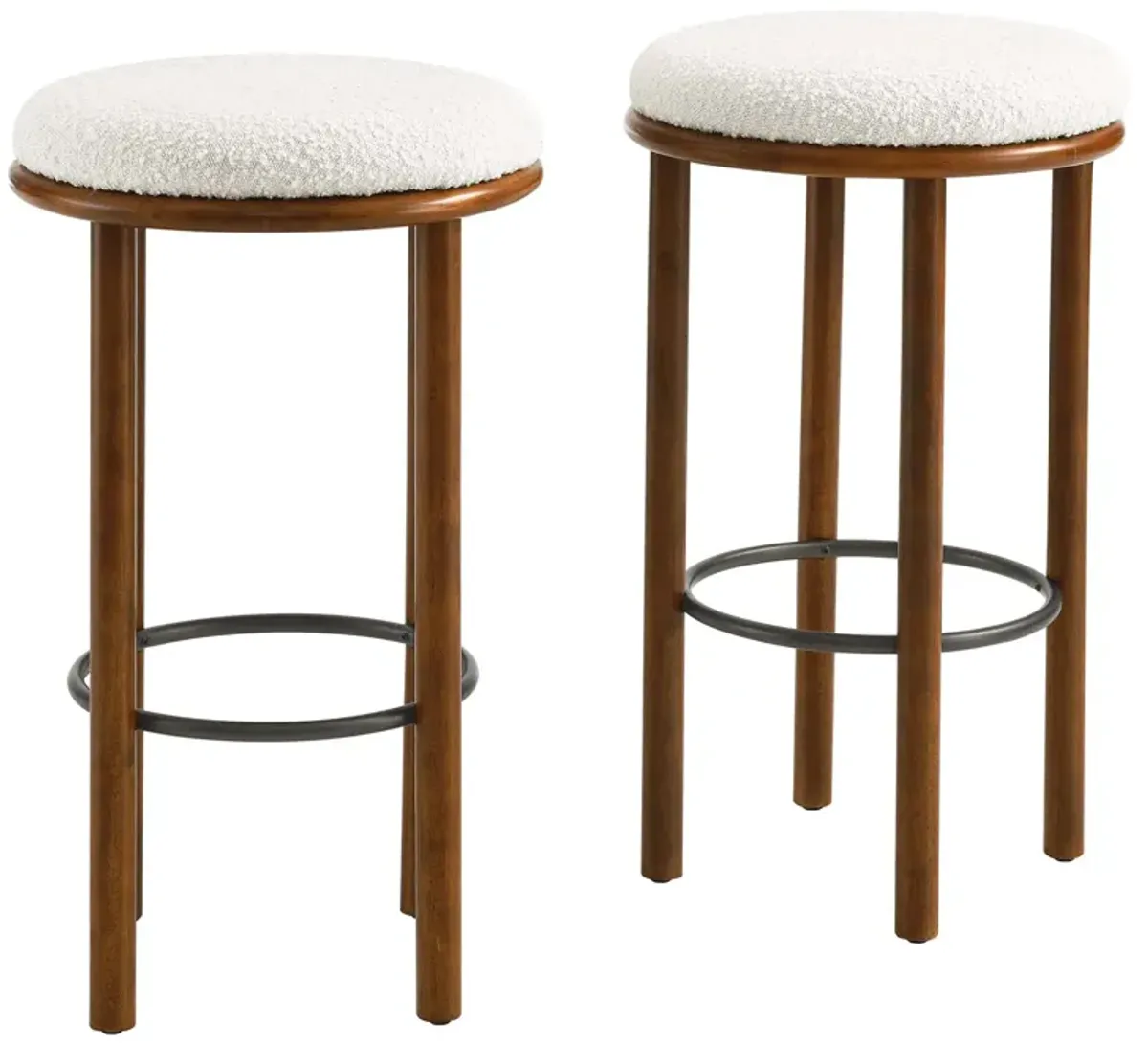 Fable Boucle Fabric Bar Stools - Set of 2