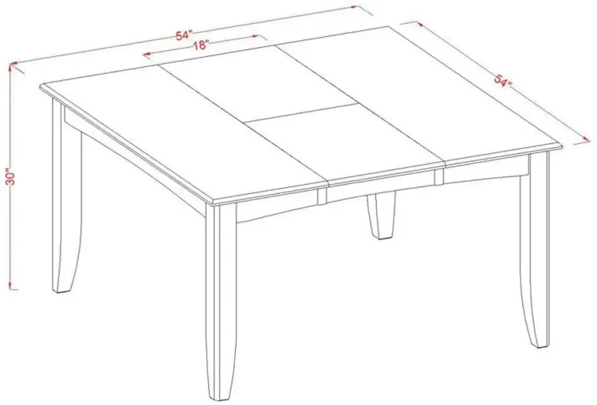 Parfait    Square  Table  with  18"Butterfly  Leaf  -  Black  &  Cherry  Finish