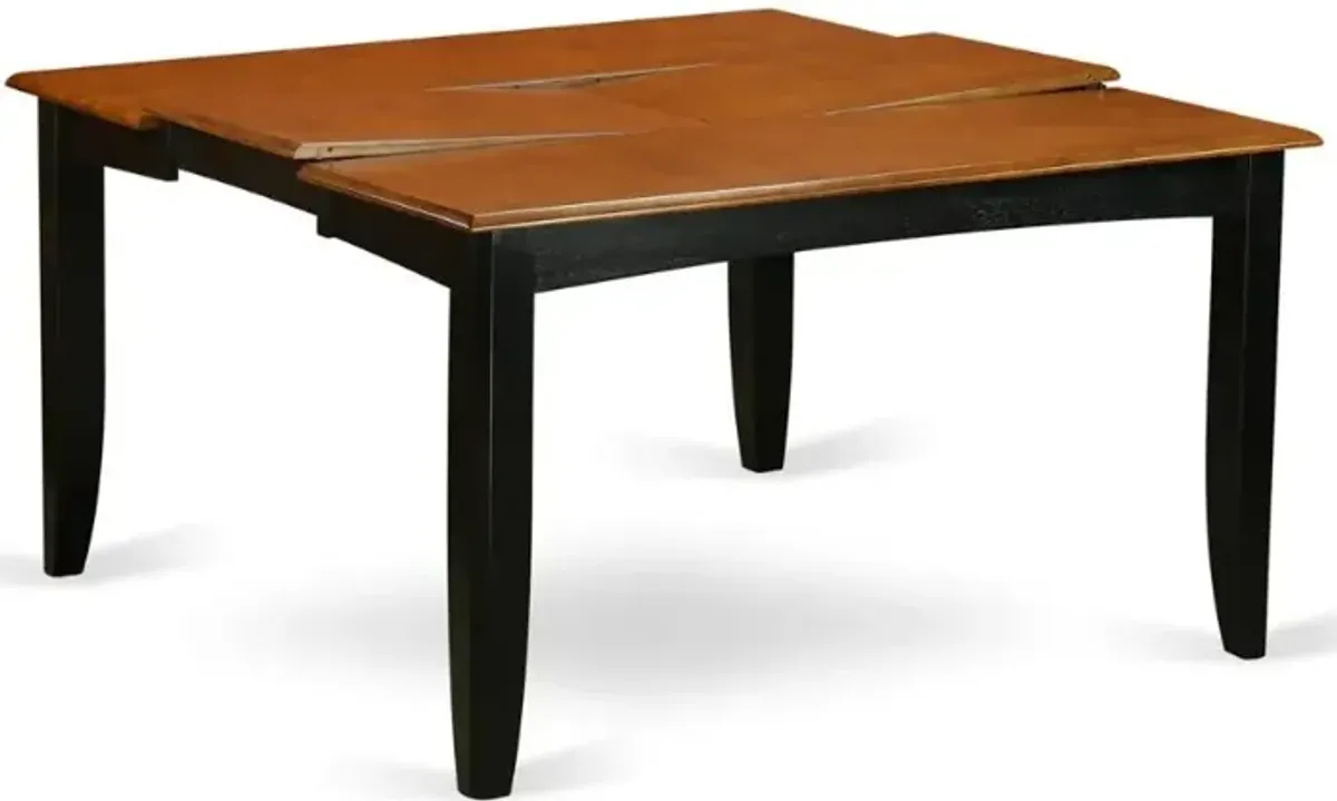 Parfait    Square  Table  with  18"Butterfly  Leaf  -  Black  &  Cherry  Finish