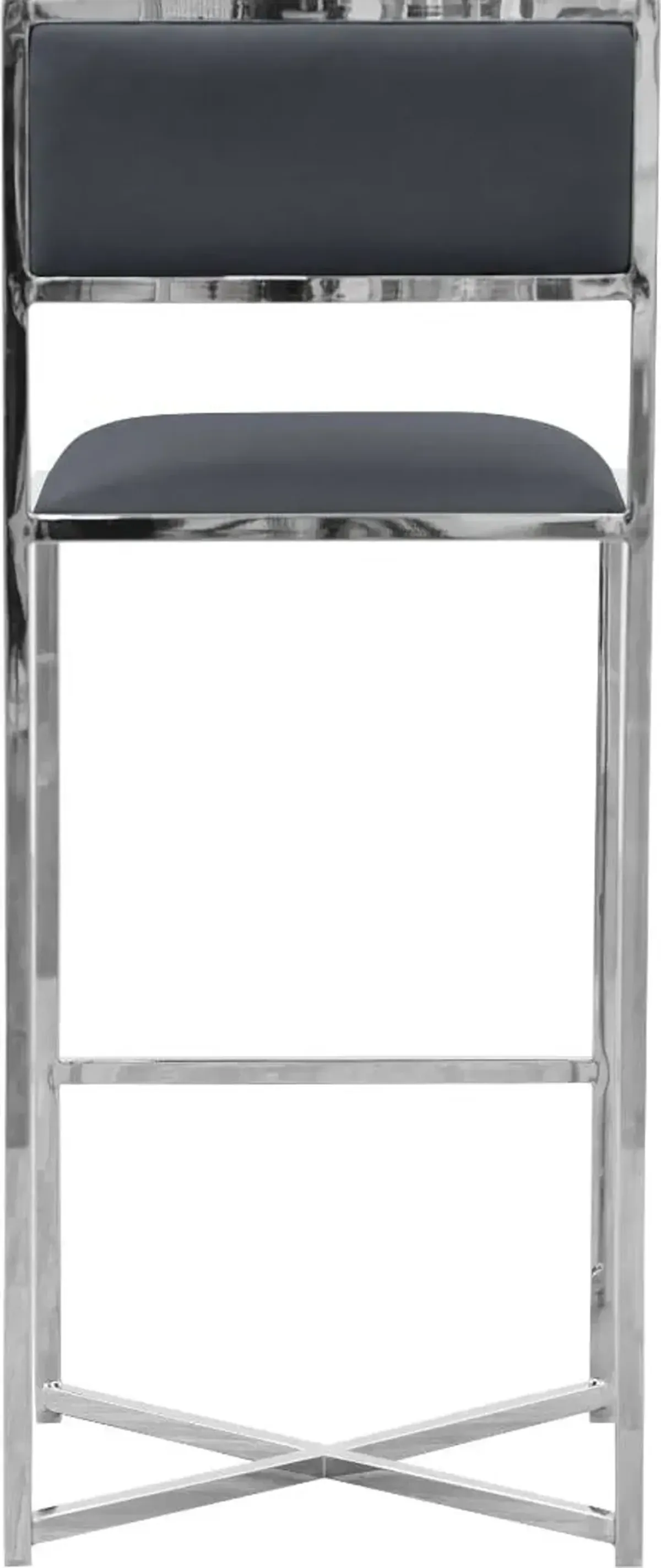 Amalfi X-Base Bar Stool in Cobalt Leather - Set of 2