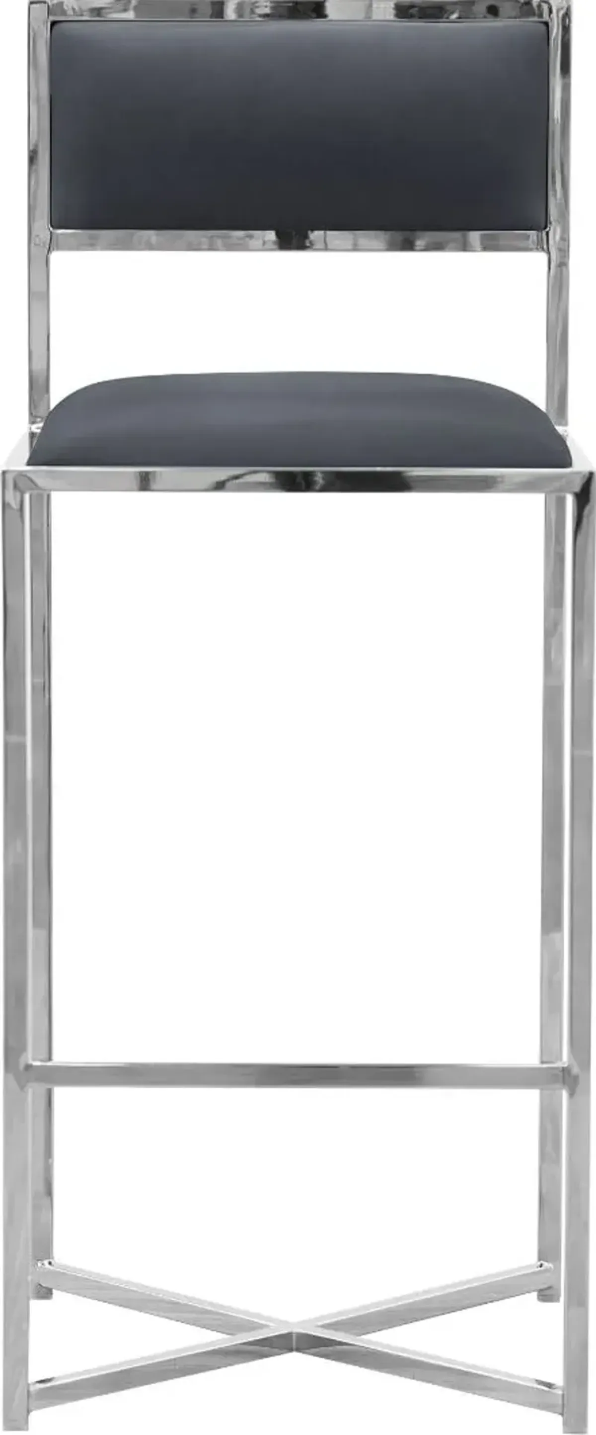 Amalfi X-Base Bar Stool in Cobalt Leather - Set of 2