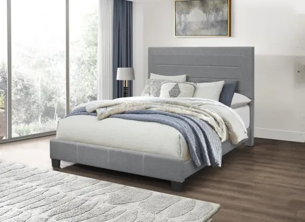 Queen fabric bed, GREY