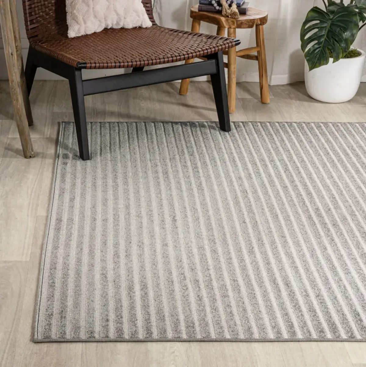 Aarhus Minimalist Scandi Striped Area Rug