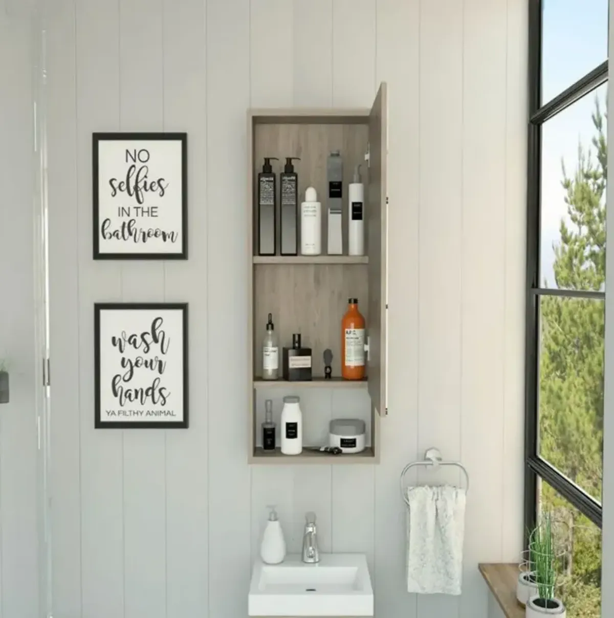 Medicine Cabinet Mirror Clifton, Bathroom, White