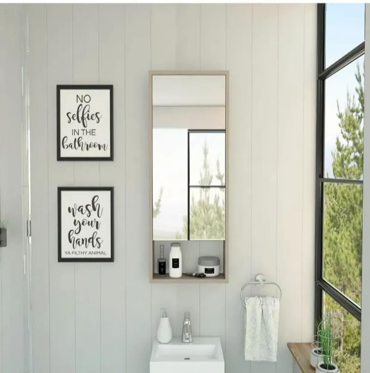 Medicine Cabinet Mirror Clifton, Bathroom, White