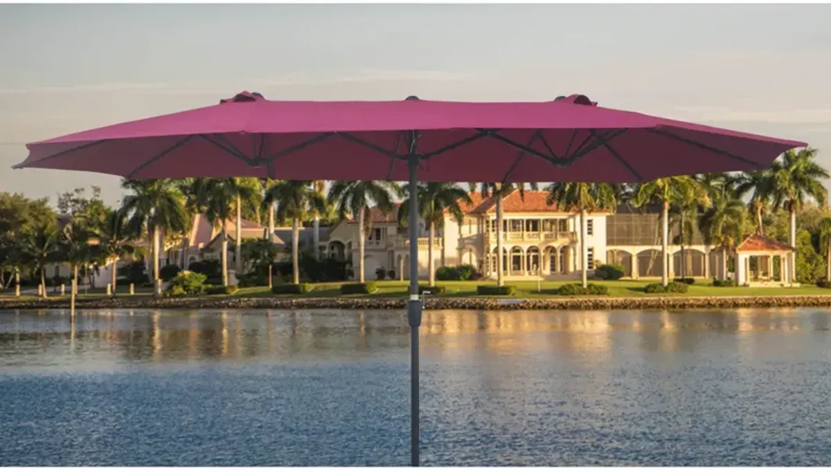 15' X 9' Double-Sided Patio Umbrella Outdoor