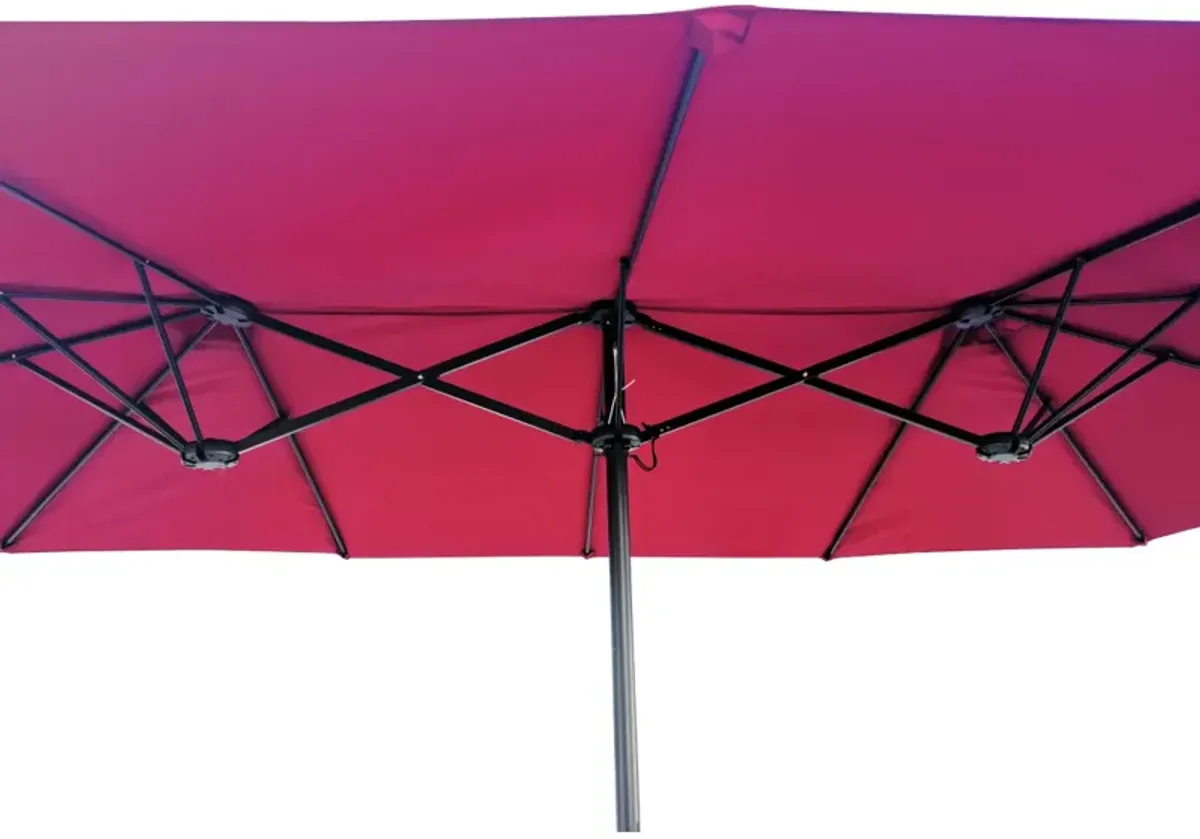 15' X 9' Double-Sided Patio Umbrella Outdoor