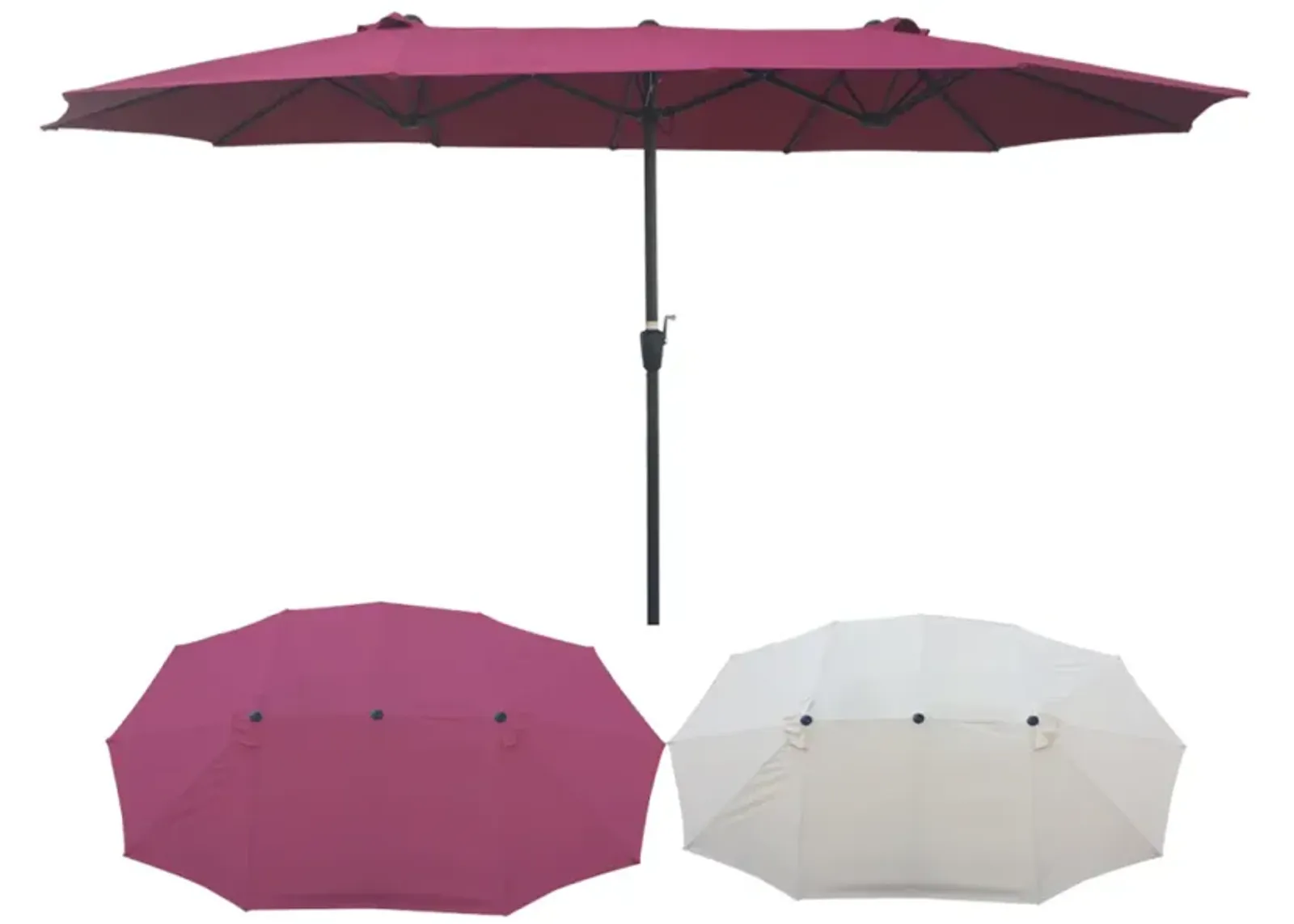 15' X 9' Double-Sided Patio Umbrella Outdoor