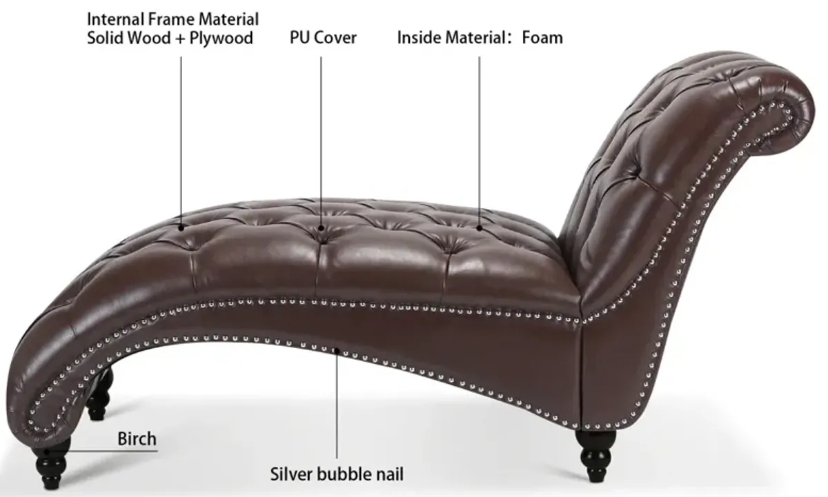 Tufted Armless Chaise Lounge