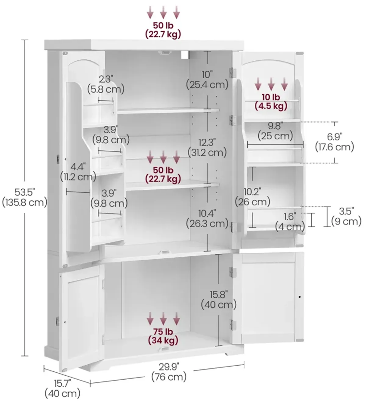 Freestanding Kitchen Pantry Cabinet Spacious Storage & Elegant Design