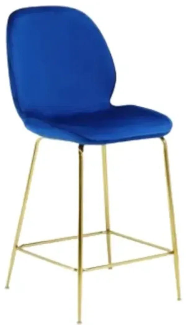 Best Master Preston 24" Velvet Counter Stool in Blue (Set of 2)