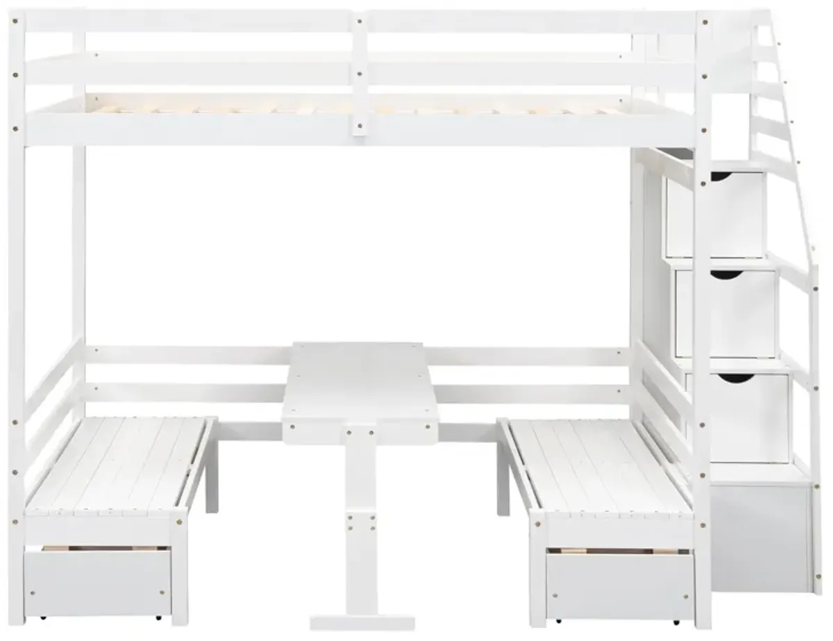 Merax Bunk Beds with Stairs and Storage Drawers Loft Bed